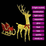 Reindeer Pull Sleigh Warm white 151 x 28 x 128.5 cm Fabric 42019082