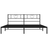 Metal Bed Frame without Mattress with Headboard Black 180x200cm 355467