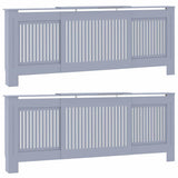 Radiator Cover 2 pcs Grey 205 x 20.5 x 81.5cm Engineered Wood 3403239