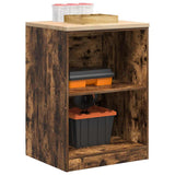 Garage Storage Cabinet Smoked Oak 60x51x85 cm Solid Wood Pine 860548