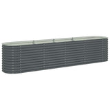 Garden Raised Bed 400x80x81 cm Galvanised Steel Grey 45521