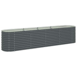 Garden Raised Bed 400x80x81 cm Galvanised Steel Grey 45521