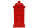 Pillar Letterbox Aluminium Vintage Style Rustproof Red 43891