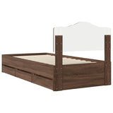 Bed Frame with Drawer Brown Oak 90 x 200 cm Engineer Wood 3413046