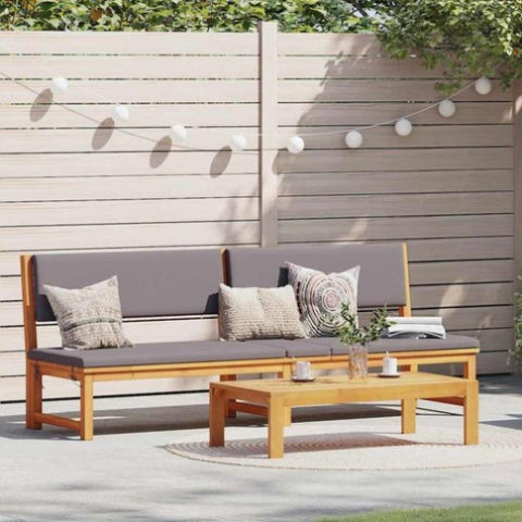Sun Lounger Reclining Brown 200 x 57 x 75cm Solid Acacia wood 4108113