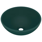 Luxury Bathroom Basin Round Matt Dark Green 32.5x14 cm Ceramic 146970