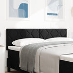 ZNTS LED Headboard Diamond Block Design Black 160 cm Fabric 3338228