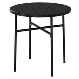Garden Dining Set Black Poly Rattan, Powder-Coated Steel, PP board 3098028
