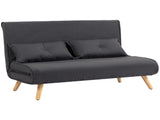 Two-Seater Linen-Look Sofa Bed - Charcoal Grey T3398P377861
