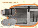 80cm Dog Crate Furniture with Removable Cushion for Large Dogs- Grey T3398P349629