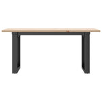 ZNTS Coffee Table O-Frame 90x40x45 cm Solid Wood Pine and Steel 3282664