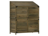 59 x 103.5 cm Two-Tier Wooden Garden Shed - Olive Brown T3398P323896