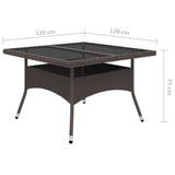 Garden Dining Set Brown with cream cushions 3095895