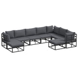Garden Sofa Set 9 pcs Black Aluminium 3378938