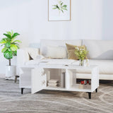 ZNTS Coffee Table High Gloss White 102x50x40 cm Engineered Wood 812705