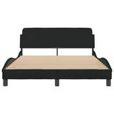 Bed Frame "Dover" Black 135x190 cm Double Fabric 373327