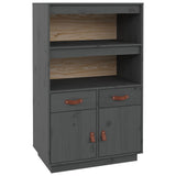 Highboard Grey 67x40x108.5 cm Solid Wood Pine 820159