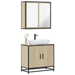 ZNTS 2 Piece Bathroom Furniture Set Sonoma Oak Engineered Wood 3300886