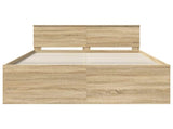 Bed Frame Sonoma Oak 140 x 190 cm Engineered Wood 3408573