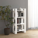 Book Cabinet/Room Divider White 60x35x125 cm Solid Wood 813885