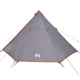 Family Tent Tipi 8-Person Grey and Orange Waterproof 94584