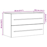 Sink Cabinet Old Wood 80x38.5x48 cm Engineered Wood 856227