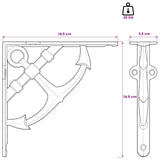 Wall Shelf Brackets 12 pcs Antique White 14.5 x 14.5 x 3.5 cm 42038906
