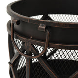 Rustic Fire Pit with Poker 42x54 cm Steel 313637