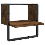 4 Piece Wall Shelf Set with Bars Smoked Oak Engineered Wood 836310