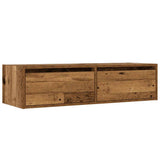 TV Cabinet with LED Lights Old Wood 100X35.5x25 cm 860245