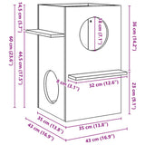 Cat House Wax Brown 43x43x60 cm Solid Wood Pine 859303