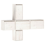 TV Cabinets 5 pcs White Solid Wood Pine 3100205