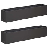 Garden Planter 2 pcs Black 80 x 20 x 20 cm Cold-rolled Steel 8005163