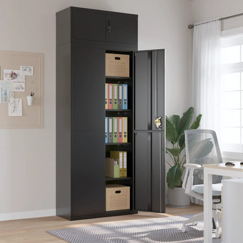 ZNTS File Cabinet Black 90x40x240 cm Steel 3188327