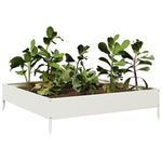 ZNTS Garden Raised Bed White 100x100x26 cm Steel 851018