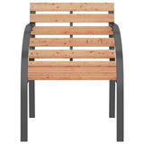 Garden Chair Set of 2 Brown Wood seat and backrest, steel frame 47937