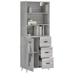 Highboard Grey Sonoma 69.5x34x180 cm Engineered Wood 3189483
