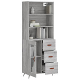 Highboard Grey Sonoma 69,5x34x180 cm Engineered Wood 3189483