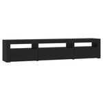 TV Cabinet with LED Lights Black 195x35x40 cm 3152739