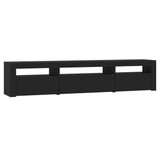 TV Cabinet with LED Lights Black 195x35x40 cm 3152739