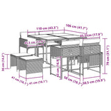 9 Piece Garden Dining Set with Cushions Grey Poly Rattan 3211316