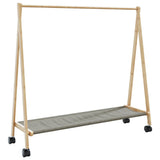 Clothes Rack with Shelves and Wheels 106x34x106,5 cm Bamboo 4008905