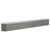 Garden Raised Bed Galvanised Steel 332x40x36 cm Grey 318884