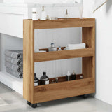 Narrow Storage Trolley 3 Tier Artisian Oak Engineered Wood 855249