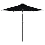 Garden Parasol with Steel Pole Black 225x225x212 cm 4005064