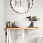 Basin Shelf Wall Mounted Steel and Solid Wood Acacia 3302715