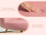 Velvet-Feel Lotus Petal Accent Chair - Pink T3398P344514