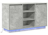 LED Sideboard Concrete Grey 90 x 32 x 75 cm Engineered Wood 869685
