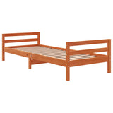 Bed Frame without Mattress Wax Brown 90x200 cm Solid Wood Pine 844485
