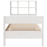 Bookcase Bed without Mattress White 90x200cm Solid Wood Pine 3322997